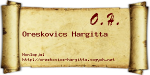 Oreskovics Hargitta névjegykártya